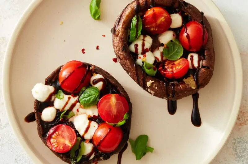 Air Fryer Caprese Stuffed Portobello Mushroom