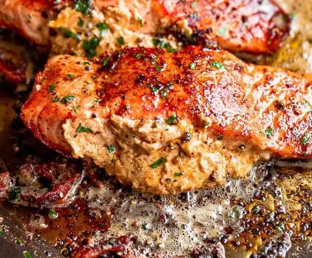 Creamy Cajun Stuffed Salmon