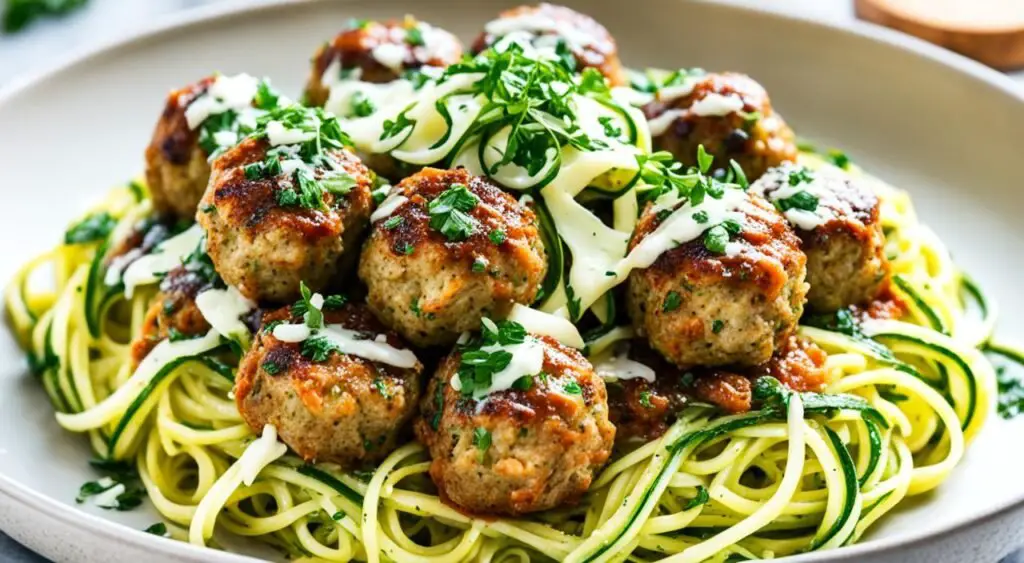 Garlic Butter Meatballs & Zoodles