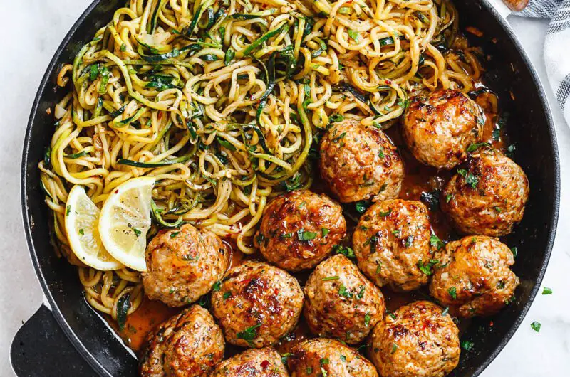 Garlic Butter Meatballs & Zoodles