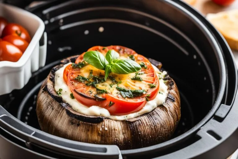 Air Fryer Caprese Stuffed Portobello Mushroom