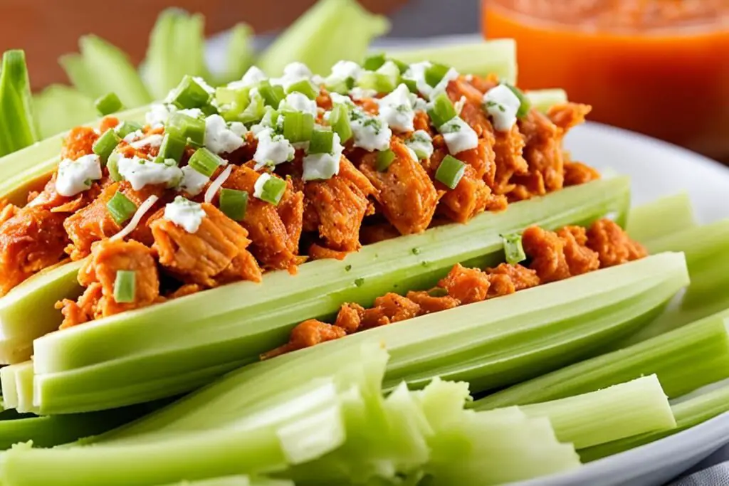 Buffalo Chicken Celery Boats