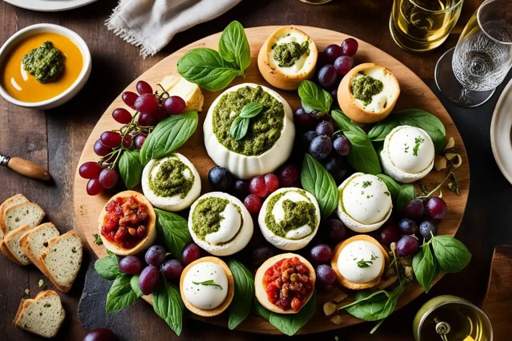 pesto-stuffed burrata bombs recipe